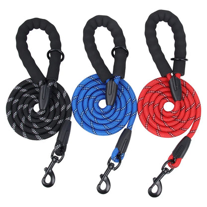 Durable Dog Leash with Poop Bag Dispenser - Reflective Material for Nighttime Safety