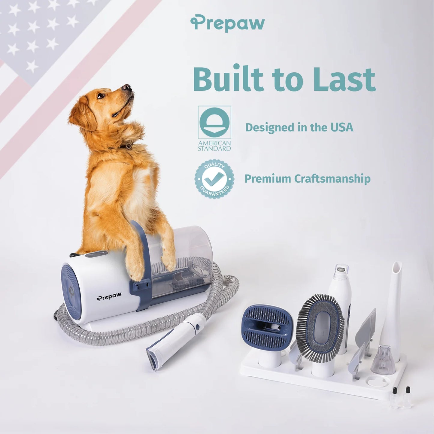 Pet Grooming Vacuum Kit All Inclusive with Paw Trimmer & Nail Grinder - 11000Pa Powerful Suction with HEPA Filter