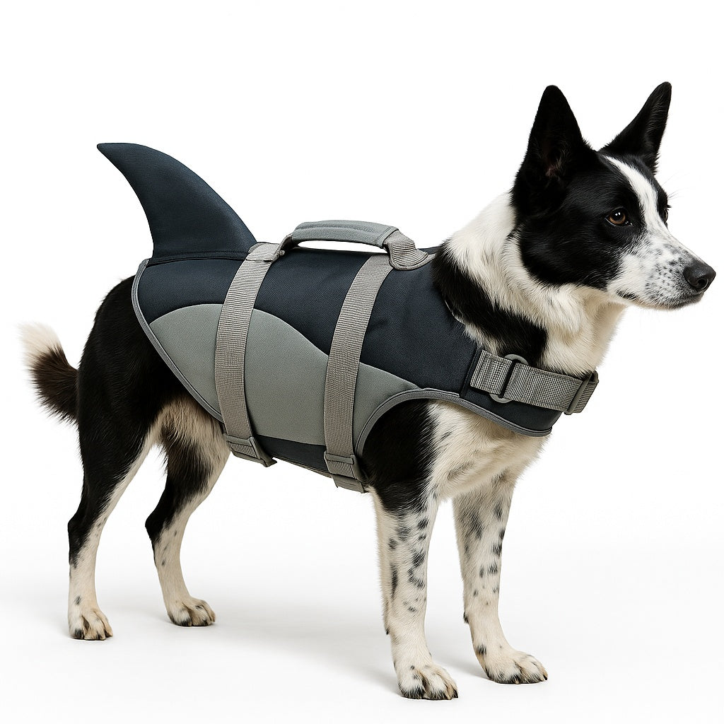 🦈 Shark life jacket for dogs – safety meets style