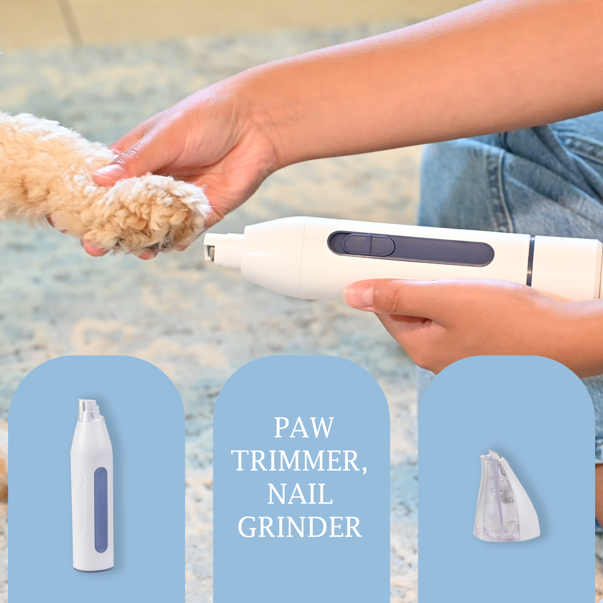 Pet Grooming Vacuum Kit All Inclusive with Paw Trimmer & Nail Grinder - 11000Pa Powerful Suction with HEPA Filter